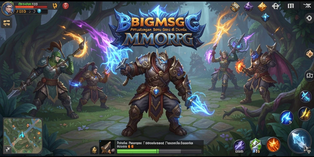 Screenshot gameplay BIGMSG yang menunjukkan pertarungan seru di MMORPG.