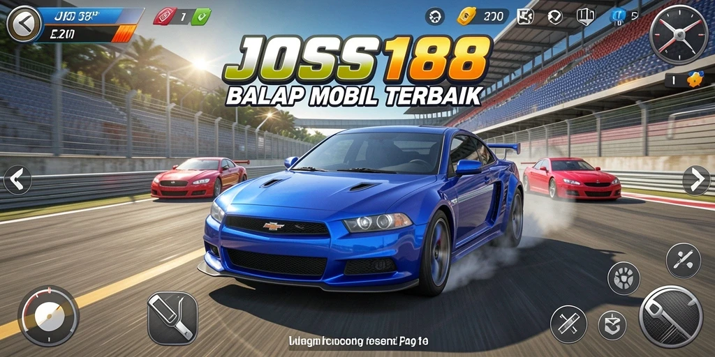Tampilan gameplay balap mobil JOSS188 yang seru dan menegangkan.