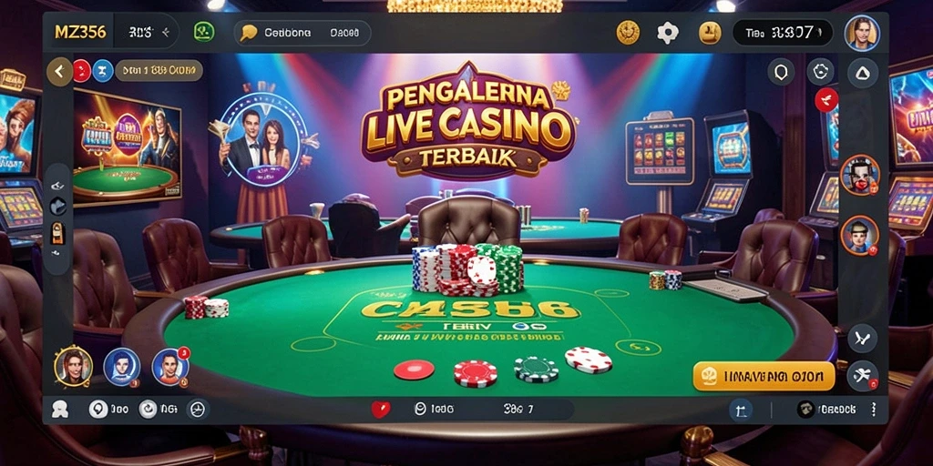 Tampilan gameplay Live Casino yang interaktif dan menarik di MZ356.