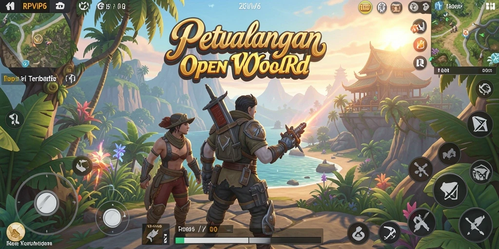 Screenshot gameplay RPVIP6 menampilkan visual Open World yang memukau.