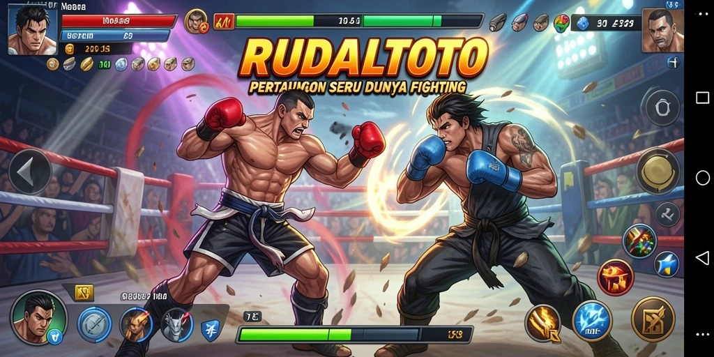 Screenshot yang menampilkan pertarungan seru di RUDALTOTO.