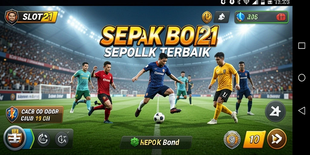 Gameplay SLOT21 yang seru dengan aksi sepak bola intens.