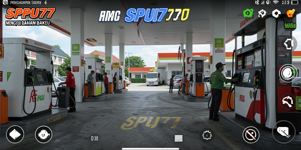 Tampilan gameplay SPBU77 yang seru dan interaktif.