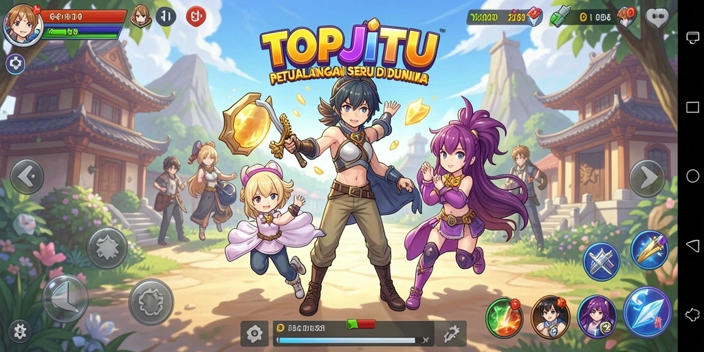 Tampilan gameplay seru dalam dunia Anime di TOPJITU.